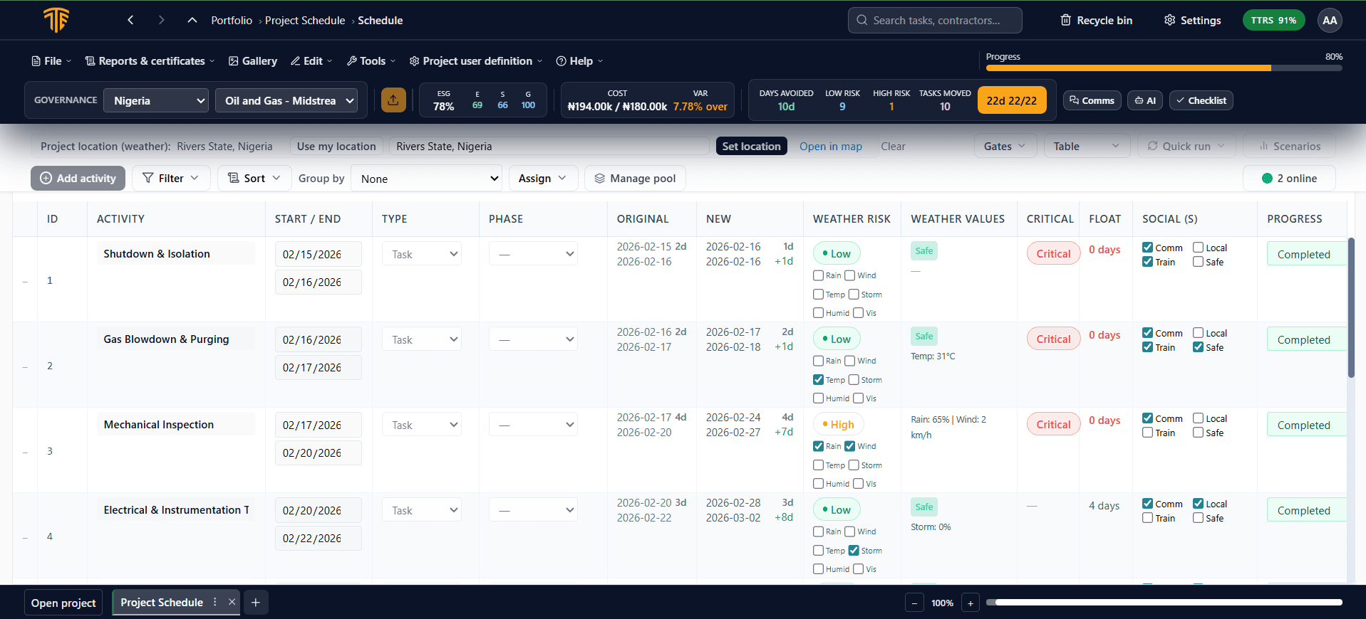 8 weather conditions view